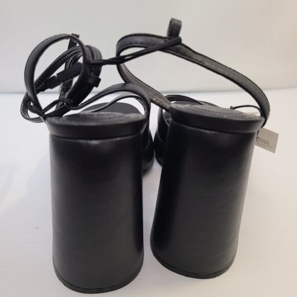 ZARA HIGH-HEEL PLATFORM SANDALS BLACK SIZE 6.5 | 3307/110 - Picture 9 of 13